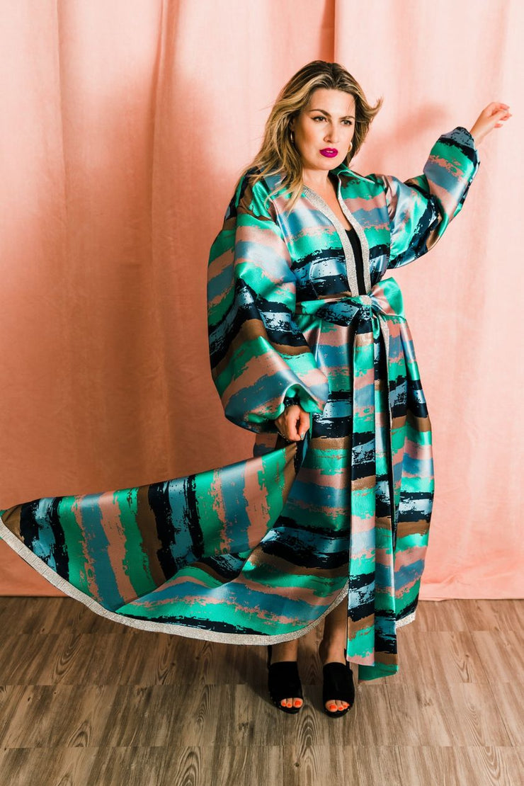 "Sea” Roma Coat with Swarovski Crystals