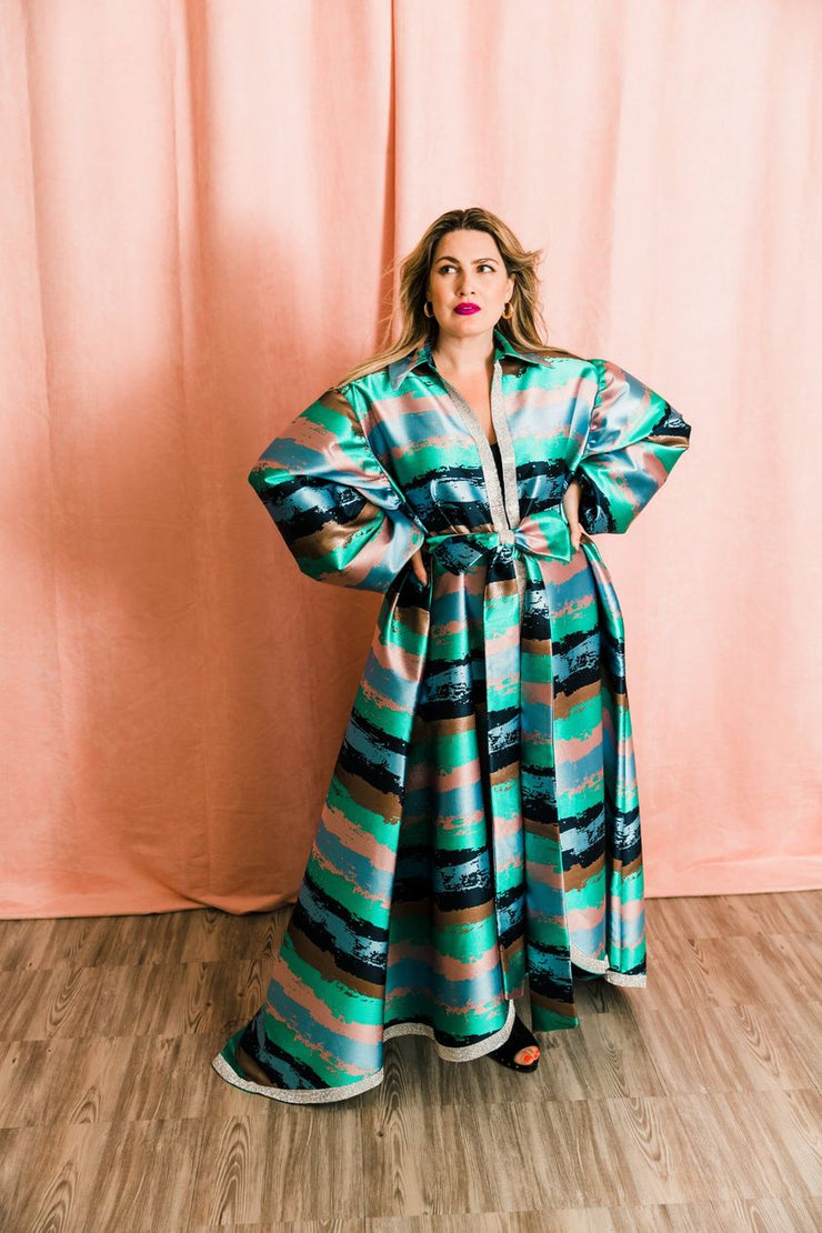 "Sea” Roma Coat with Swarovski Crystals