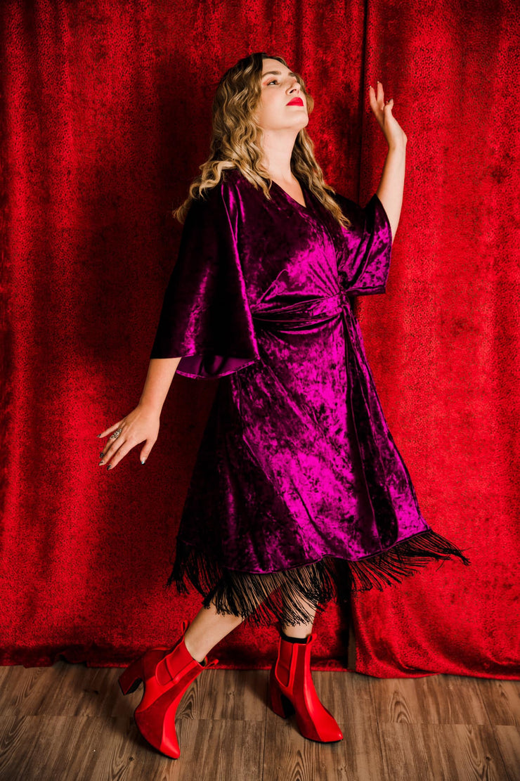 Velvet Fringe Teatro Robe (Royal Purple)