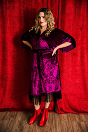 Velvet Fringe Teatro Robe (Royal Purple)