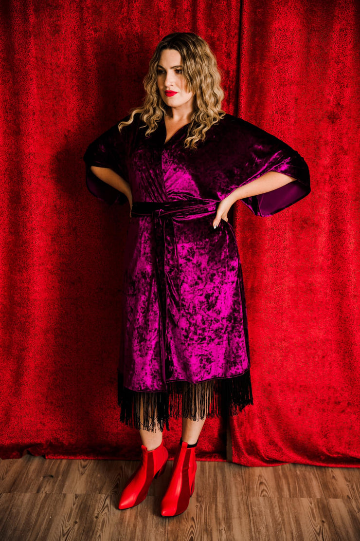 Velvet Fringe Teatro Robe (Royal Purple)
