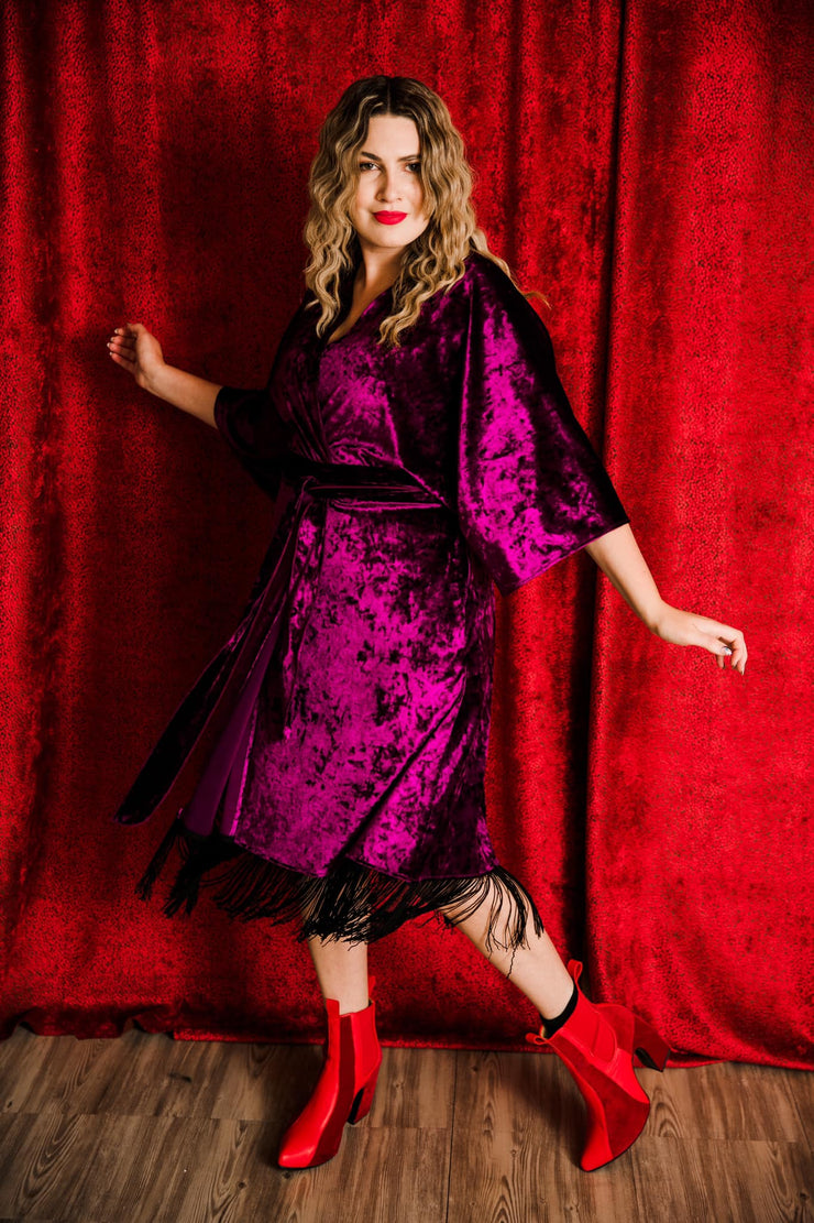 Velvet Fringe Teatro Robe (Royal Purple)
