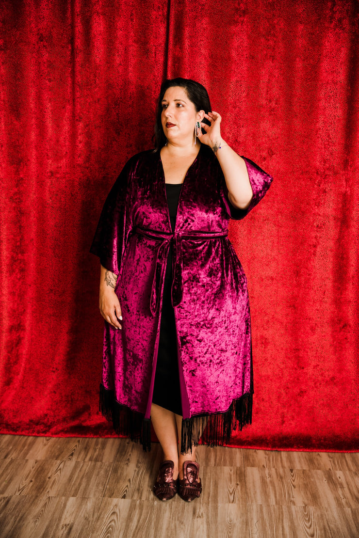 Velvet Fringe Teatro Robe (Royal Purple)