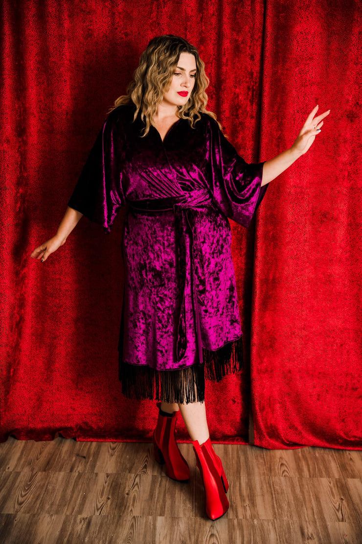 Velvet Fringe Teatro Robe (Royal Purple)