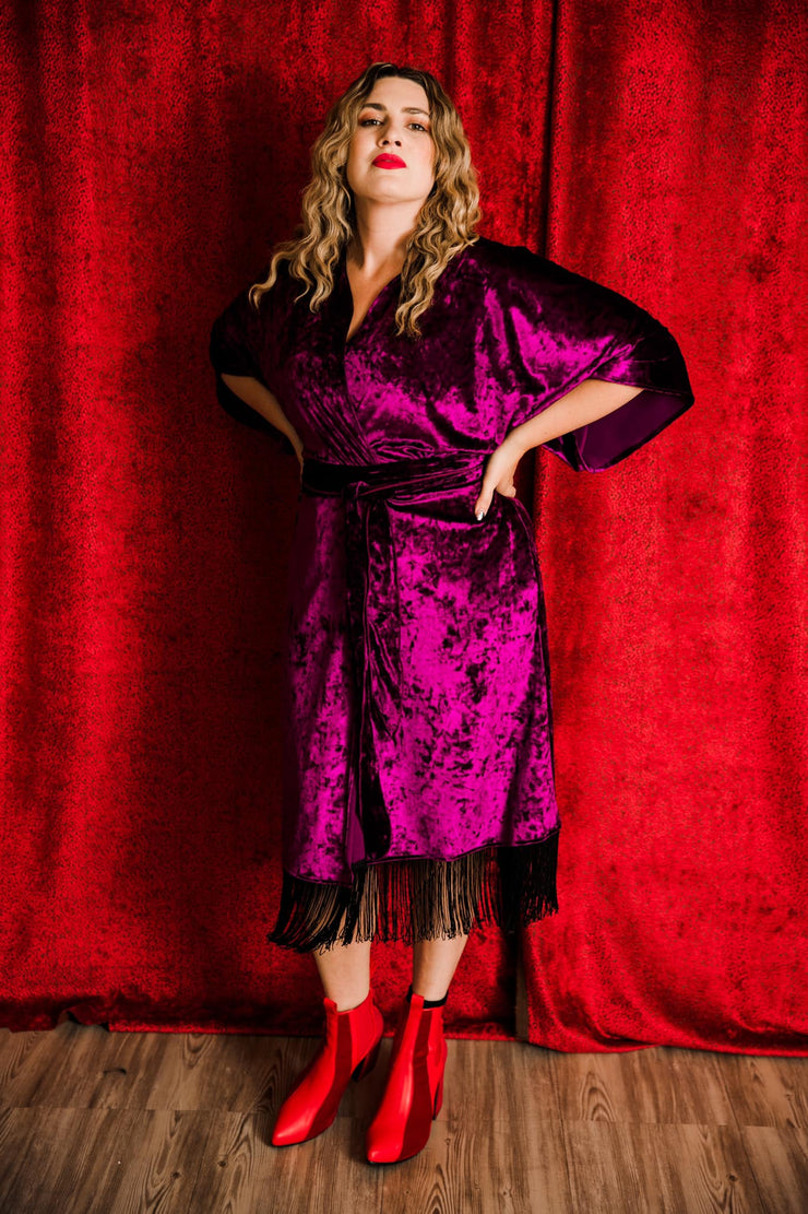 Velvet Fringe Teatro Robe (Royal Purple)