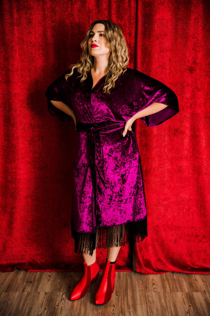Velvet Fringe Teatro Robe (Royal Purple)