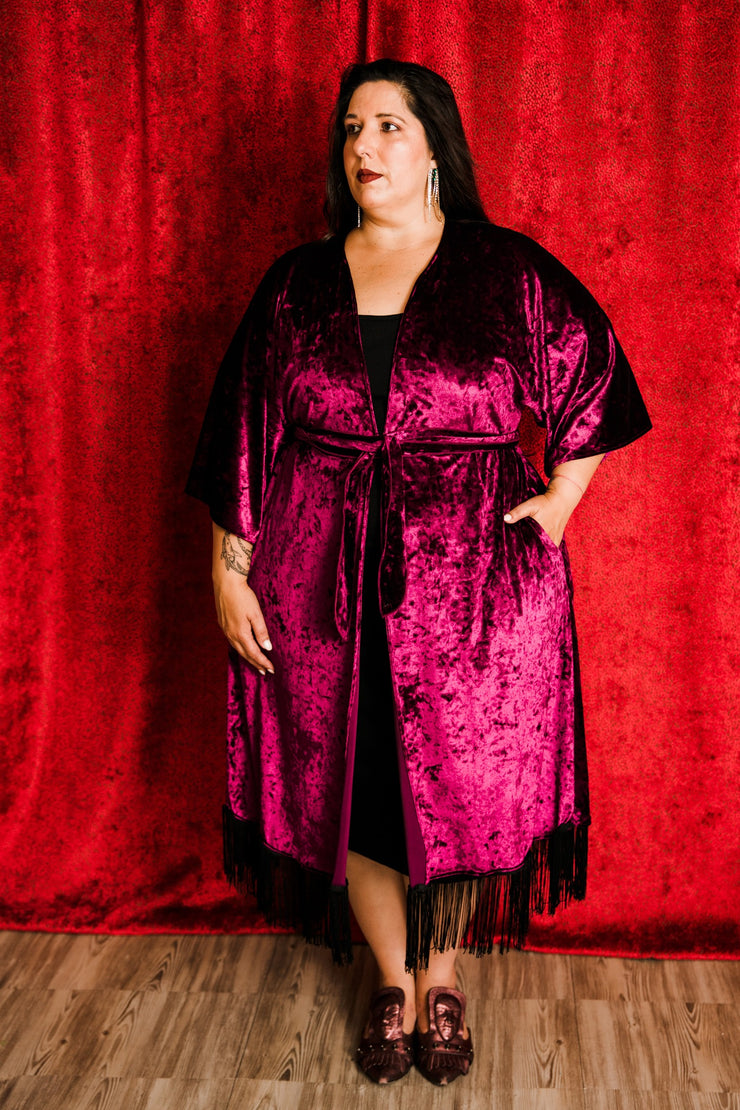 Velvet Fringe Teatro Robe (Royal Purple)