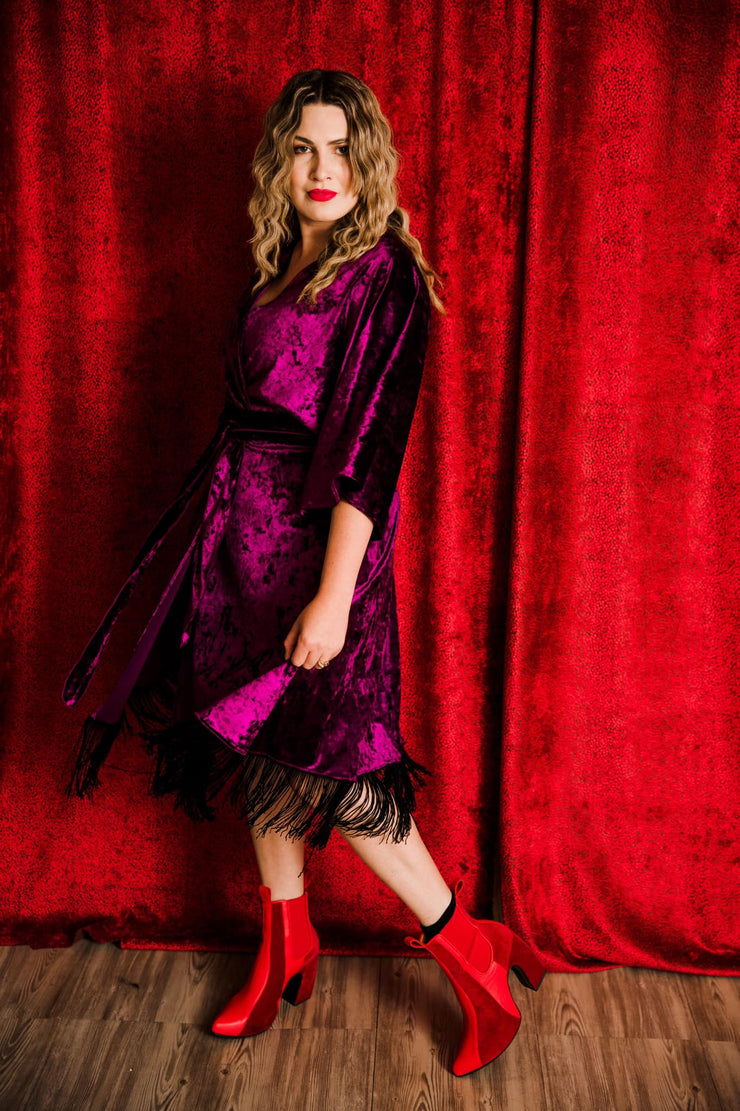 Velvet Fringe Teatro Robe (Royal Purple)
