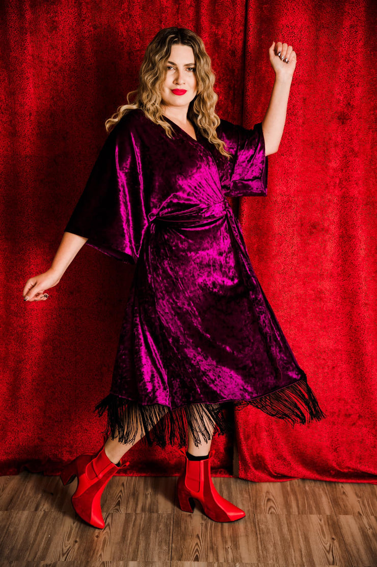 Velvet Fringe Teatro Robe (Royal Purple)