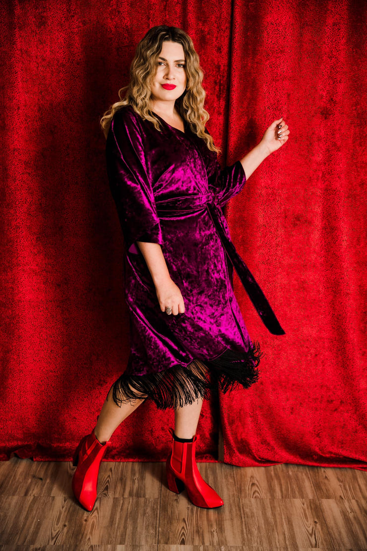 Velvet Fringe Teatro Robe (Royal Purple)