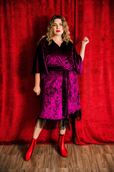 Velvet Fringe Teatro Robe (Royal Purple)