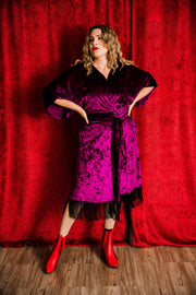 Velvet Fringe Teatro Robe (Royal Purple)