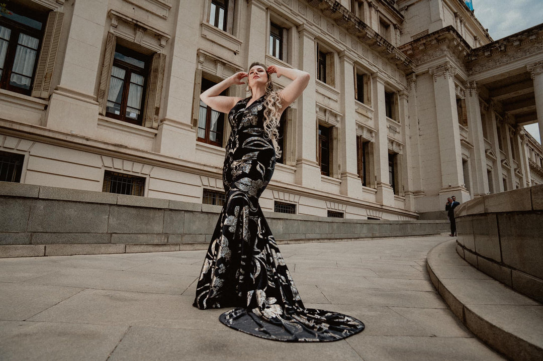 The Hollywood Gown in "Flower Velvet"
