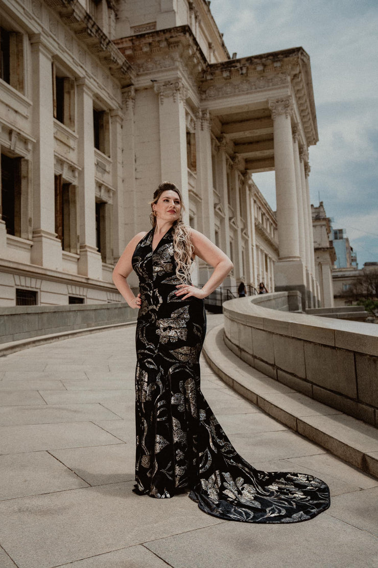 The Hollywood Evening Gown (Flower Velvet)