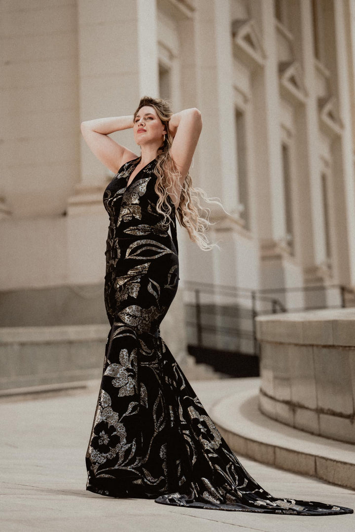 The Hollywood Gown in "Flower Velvet"