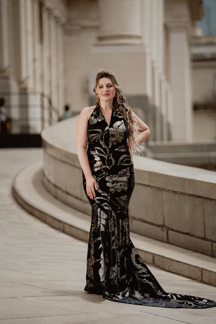 The Hollywood Evening Gown (Flower Velvet)