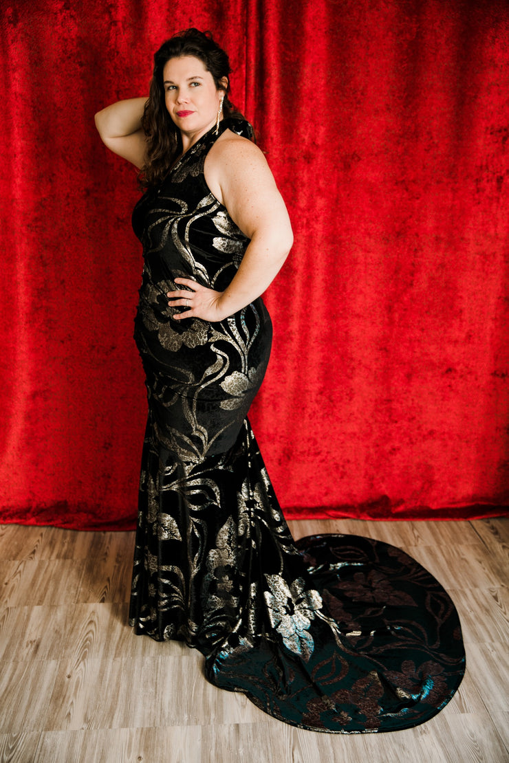The Hollywood Evening Gown (Flower Velvet)