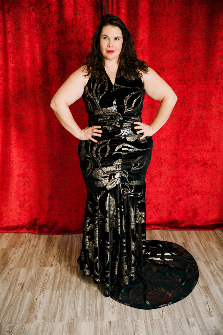 The Hollywood Evening Gown (Flower Velvet)