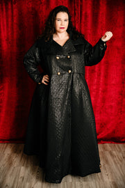 Assoluta Gown Coat: “Metallic Black Quilt”