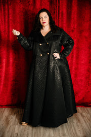 Assoluta Gown Coat: “Metallic Black Quilt”