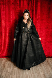 Assoluta Gown Coat: “Metallic Black Quilt”