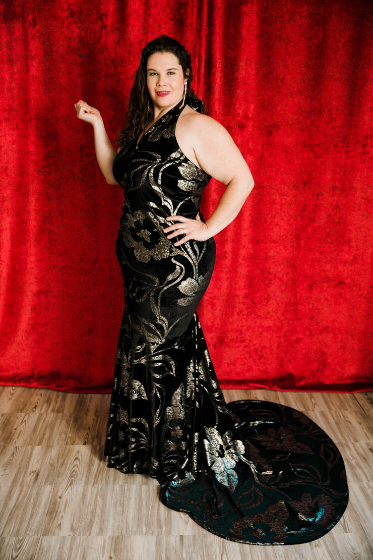 The Hollywood Evening Gown (Flower Velvet)