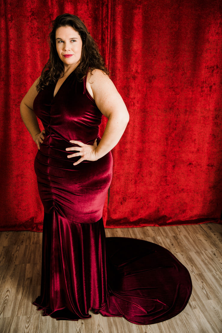 The Hollywood Evening Gown (Oxblood)