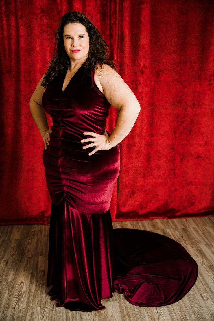 The Hollywood Evening Gown (Oxblood)