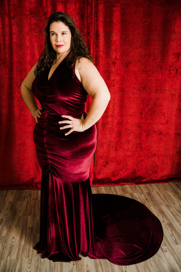 The Hollywood Evening Gown (Oxblood)