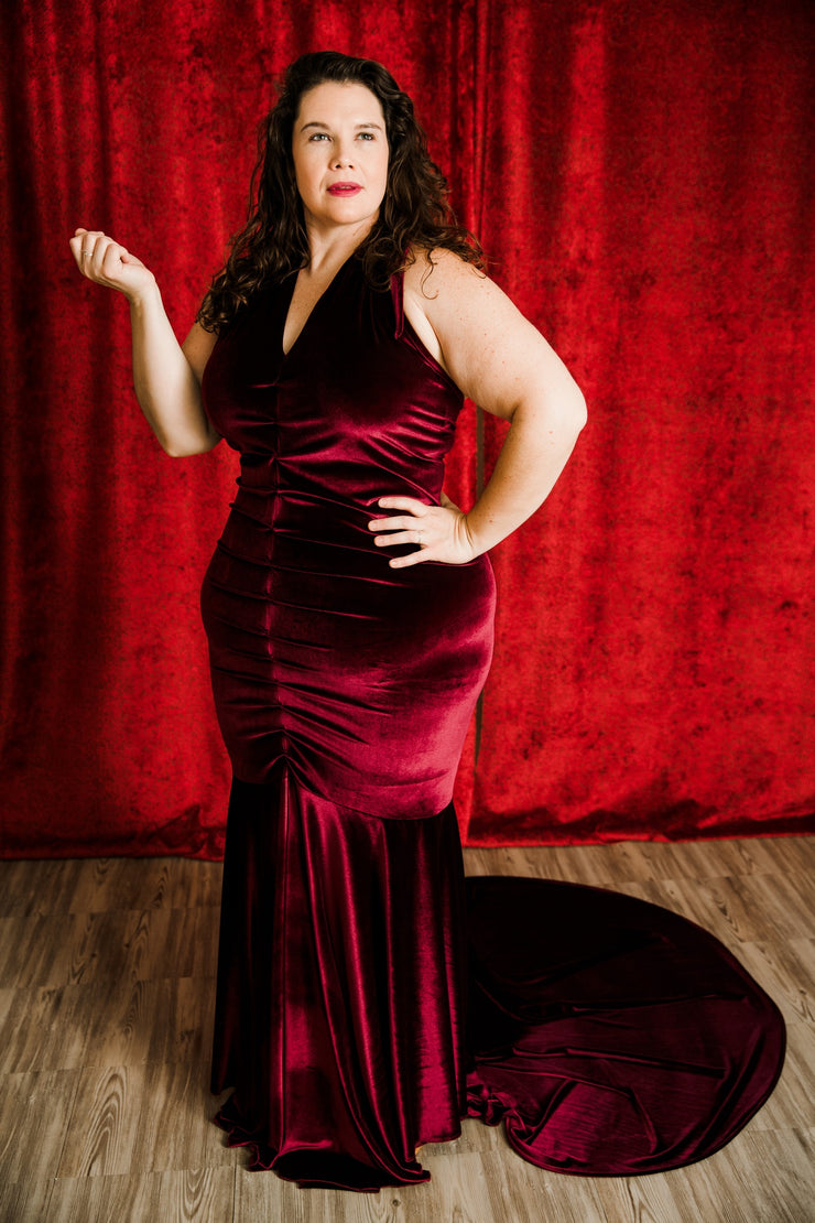The Hollywood Evening Gown (Oxblood)