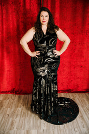 The Hollywood Evening Gown (Flower Velvet)