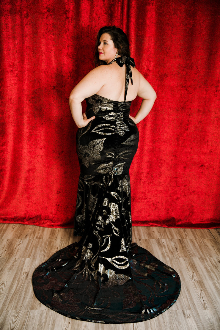 The Hollywood Evening Gown (Flower Velvet)