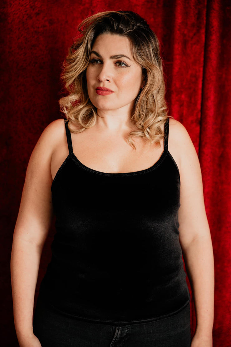 Perfect Velvet Tank Top (Black)