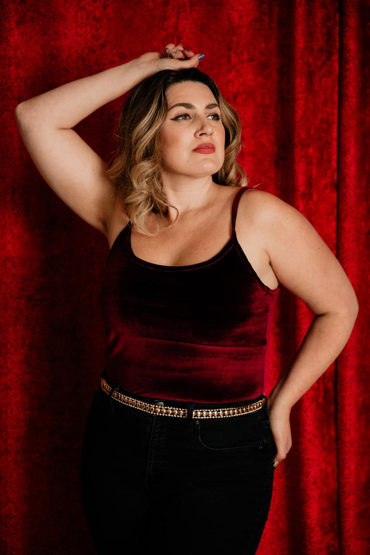Perfect Velvet Tank Top (Oxblood)