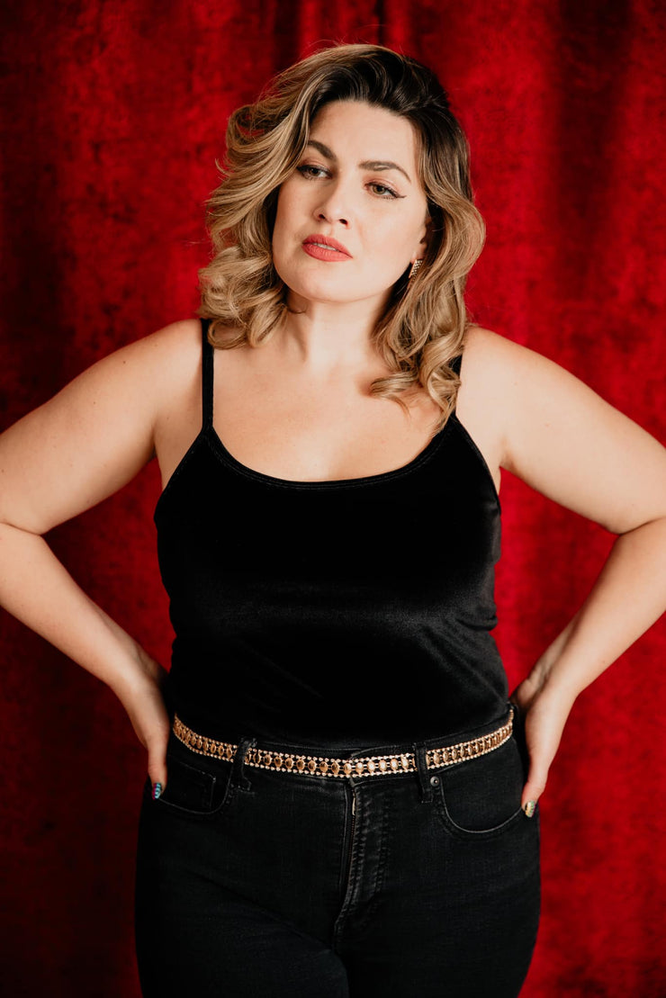 Perfect Velvet Tank Top (Black)