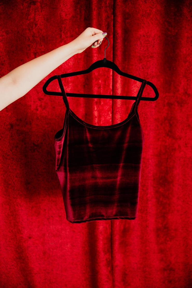 Perfect Velvet Tank Top (Oxblood)