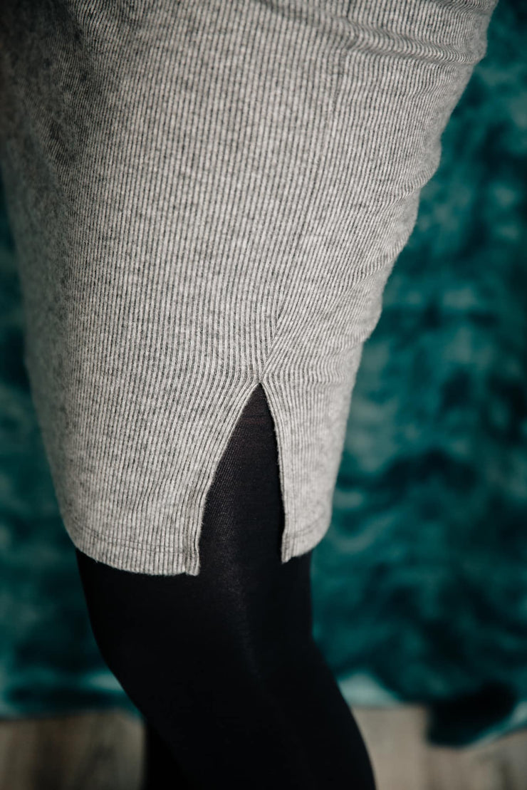 Grommet Knit Dress (Grey)