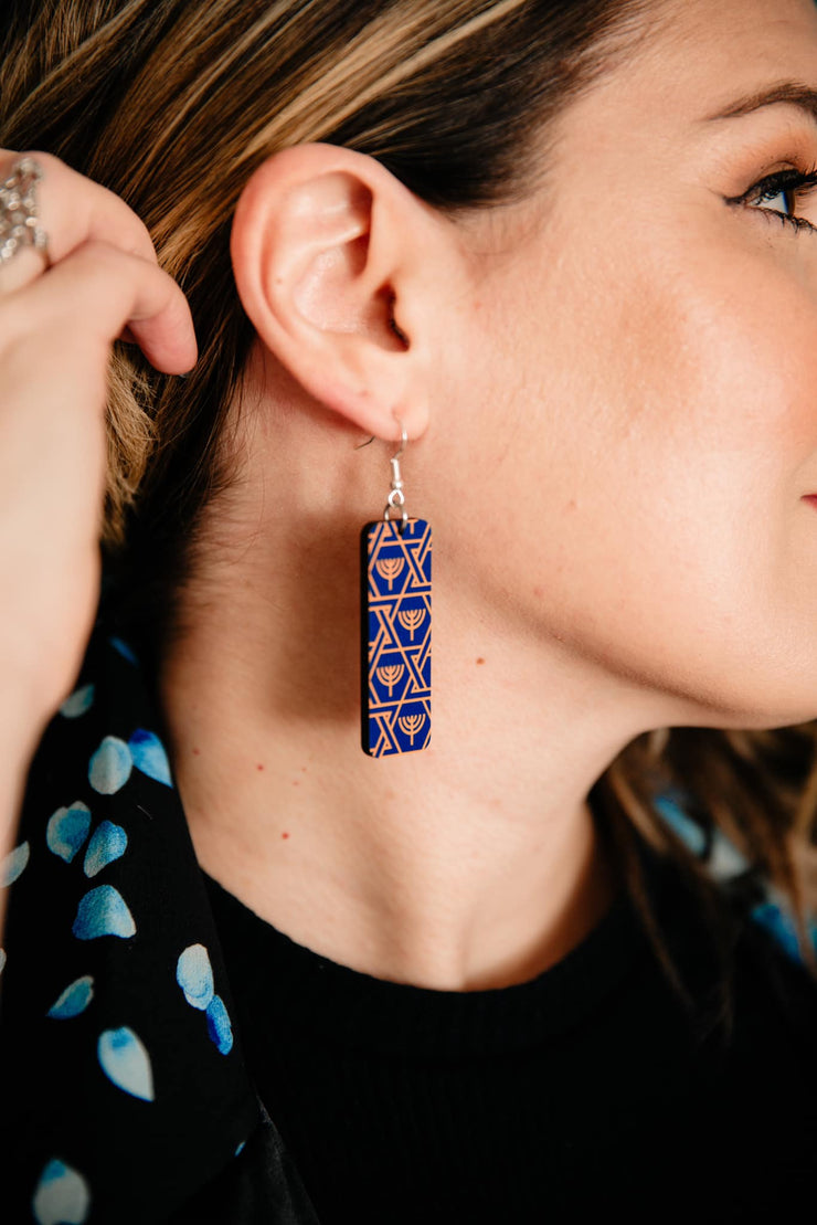 Hanukkah Bar Dangle Earrings
