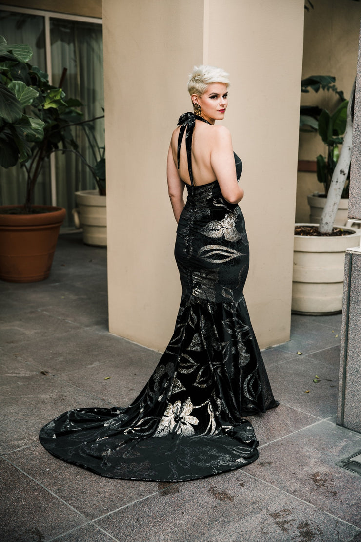 The Hollywood Evening Gown (Flower Velvet)
