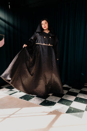 Assoluta Gown Coat: “Metallic Black Quilt”