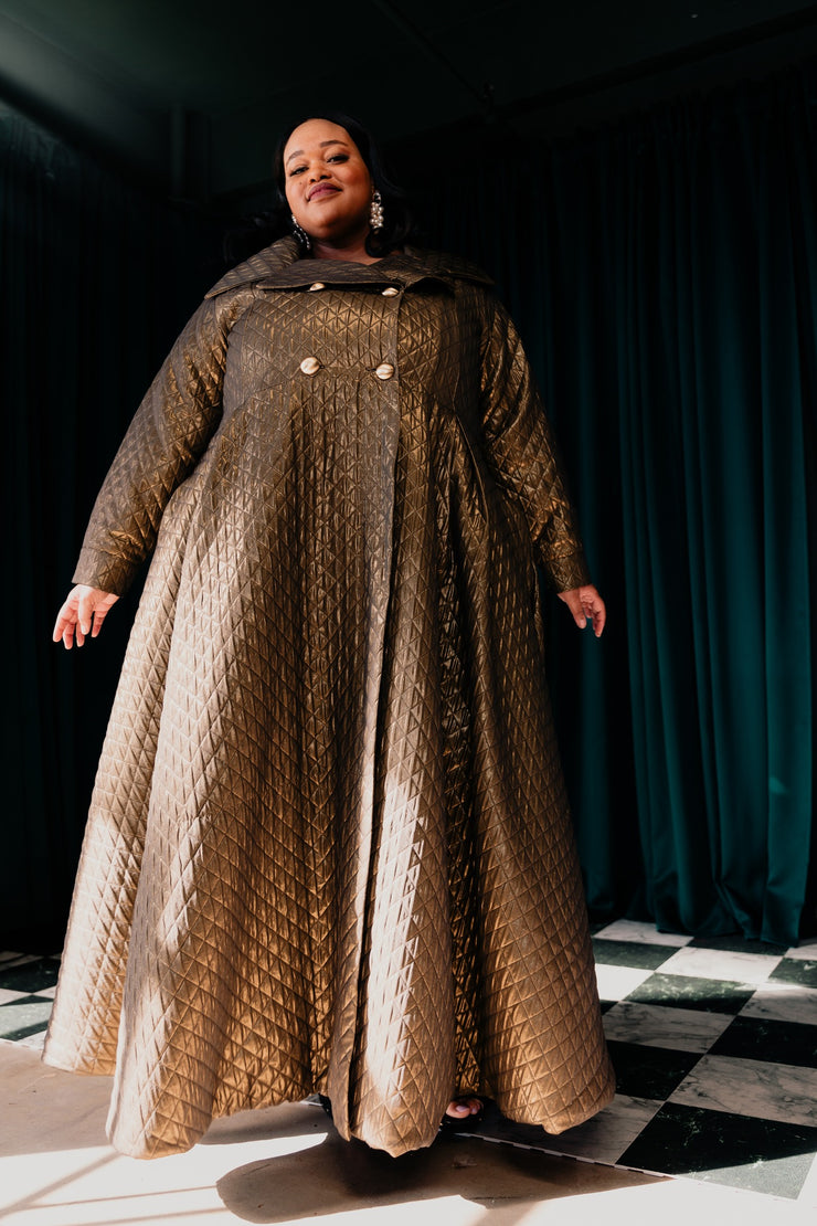 Assoluta Gown Coat: “Gold Quilt”