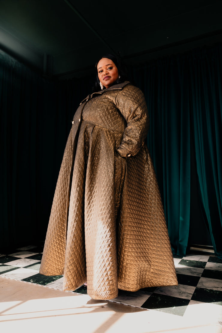 Assoluta Gown Coat: “Gold Quilt”