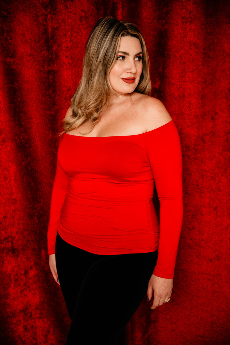 Shoulder Smolder Top (Red)