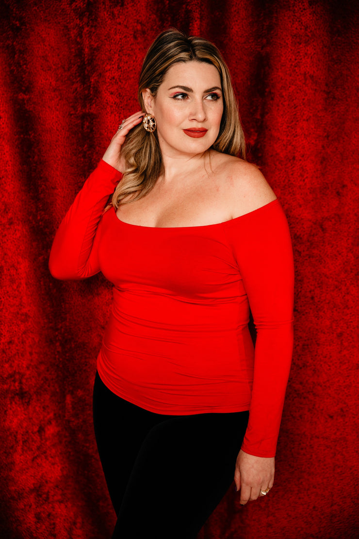 Shoulder Smolder Top (Red)