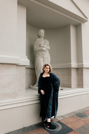 Fermata Long Dress "Blue Abstract"