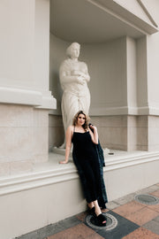 Fermata Long Dress "Blue Abstract"