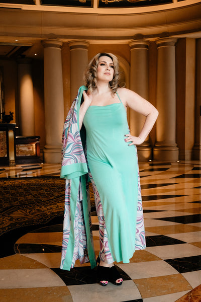 Fermata Long Dress "Purple Swirl"