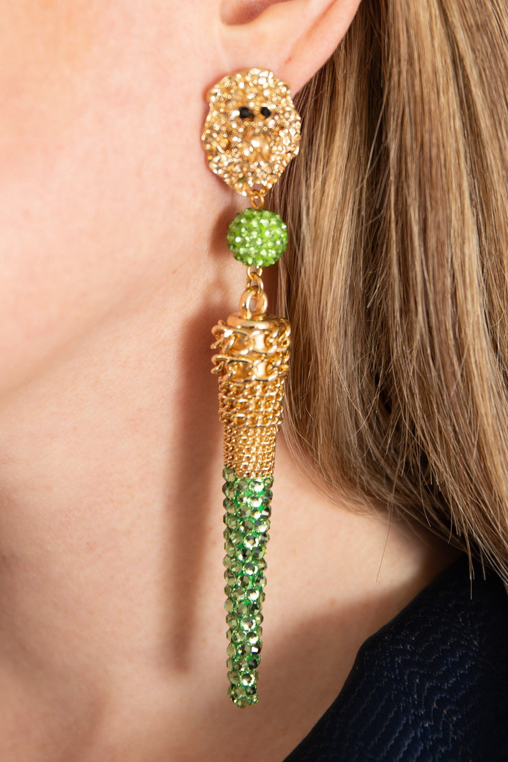 Icicle Swarovski Crystal Earrings (Sage)
