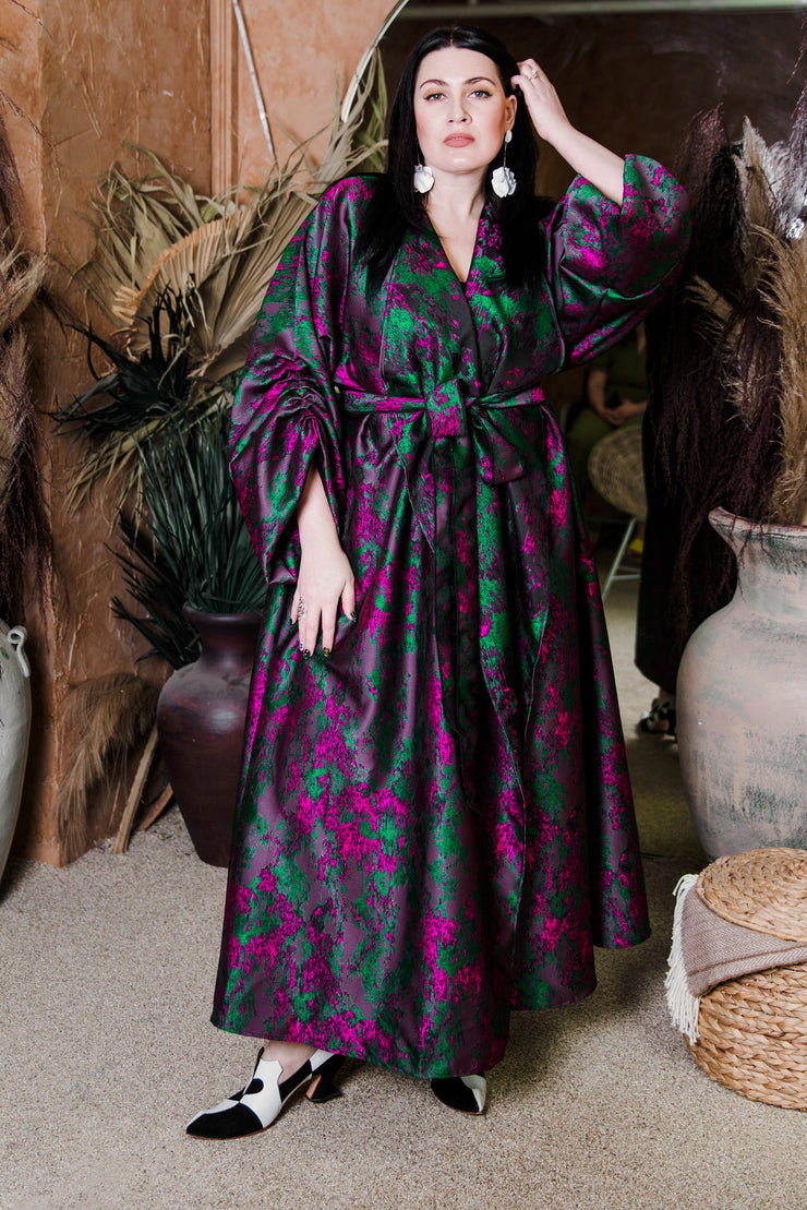 Parisian Coat in "Maometto" (Green and Pink)