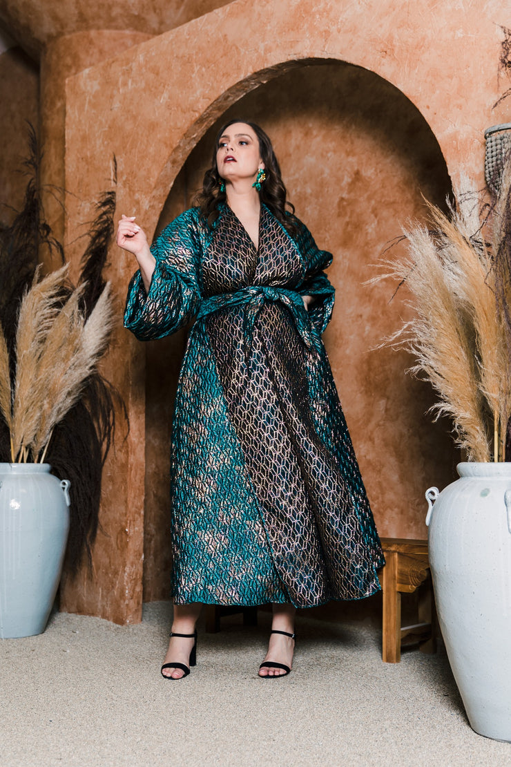 Parisian Coat in “Semiramide” (Turquoise)